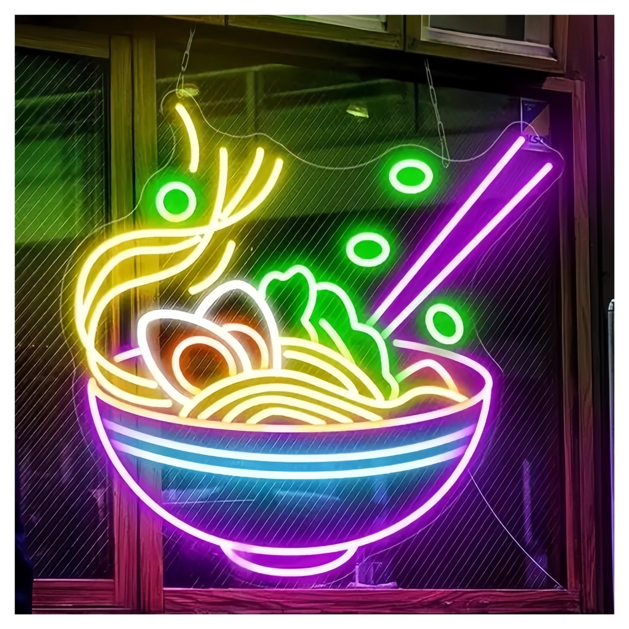 SHOUXI Sign Lamp Noodles Neon Sign Japanese Noodles for Restaurant Food Shop Wall Decor Ramen Sign Ramen Bowl Neon Light(C,100CM)