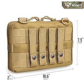 WYNEX Tactical Admin Molle Pouch, Medical EDC EMT Utility Bag Shell Design Attachment Pouches 1000D Nylon Hiking Belt Bags