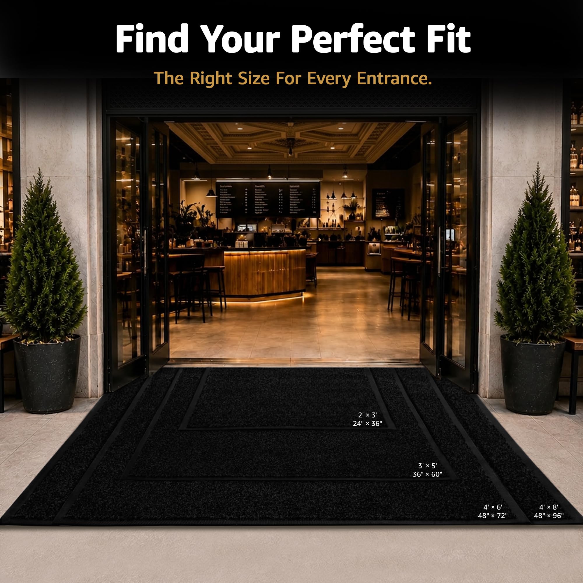 2'x3' Commercial Door Mat, Heavy Duty Non-Slip Entry Mat, Black — Amazon image 10