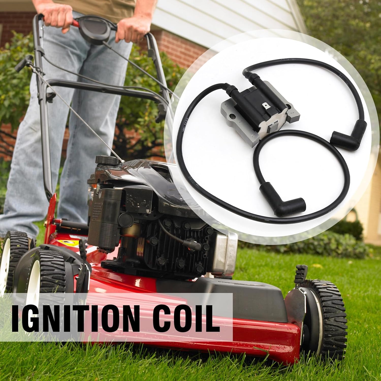 Anxingo 52 584 02-S Ignition Coil Replacement for Kohler M18 M20 MV16 MV18 MV20 18hp 20hp Lawnmower, 5258401 Ignition Coil 5213202-S Spark Plug