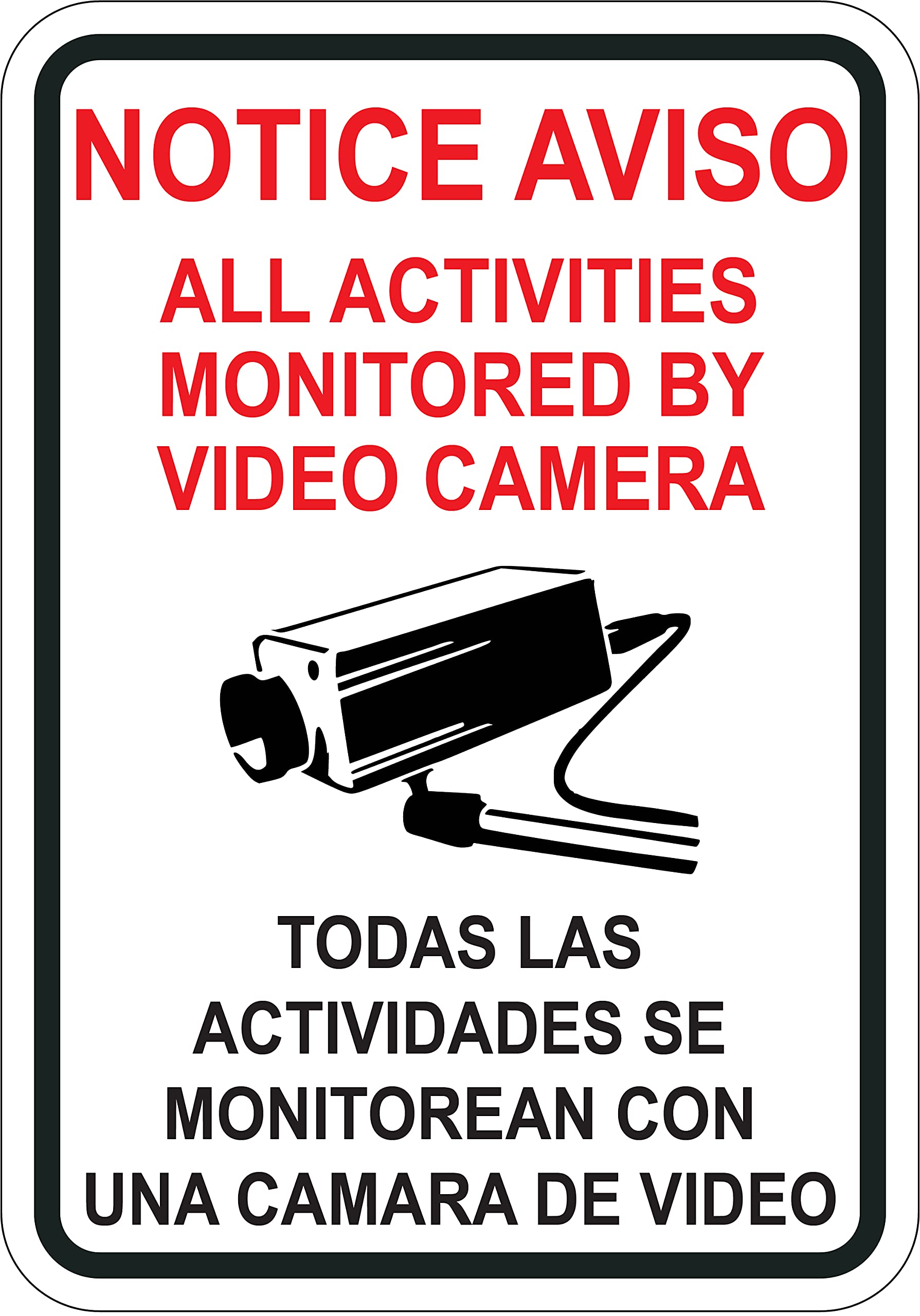 Videoüberwachung Schild – Aluminium, 25 X 18 Cm, UV-bedruckt, „All Activities Are Monitored“