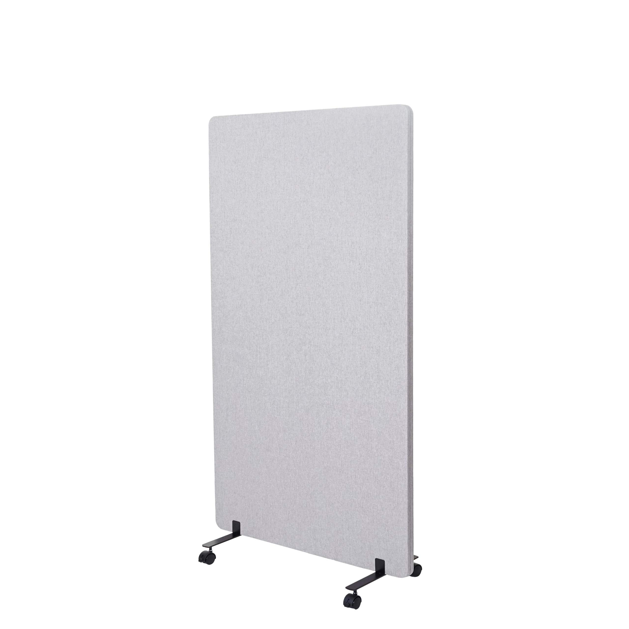 Separador Acústico Móvil Con Ruedas - 147x80 Cm, Tela Gris | Aisla Sonidos Y Sirve De Tablón De Anuncios