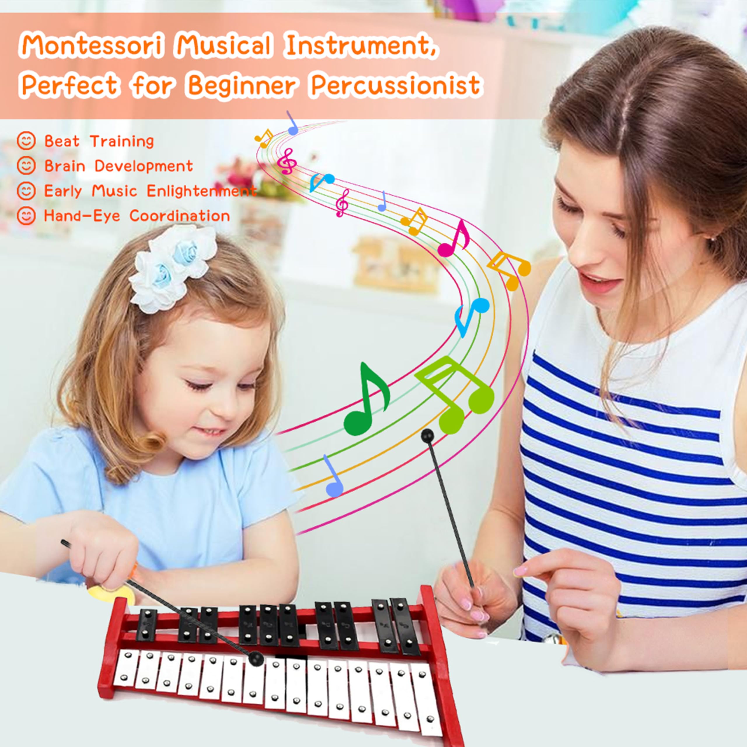 25-tone aluminum piano for students to practice drums + storage bag - Image 4