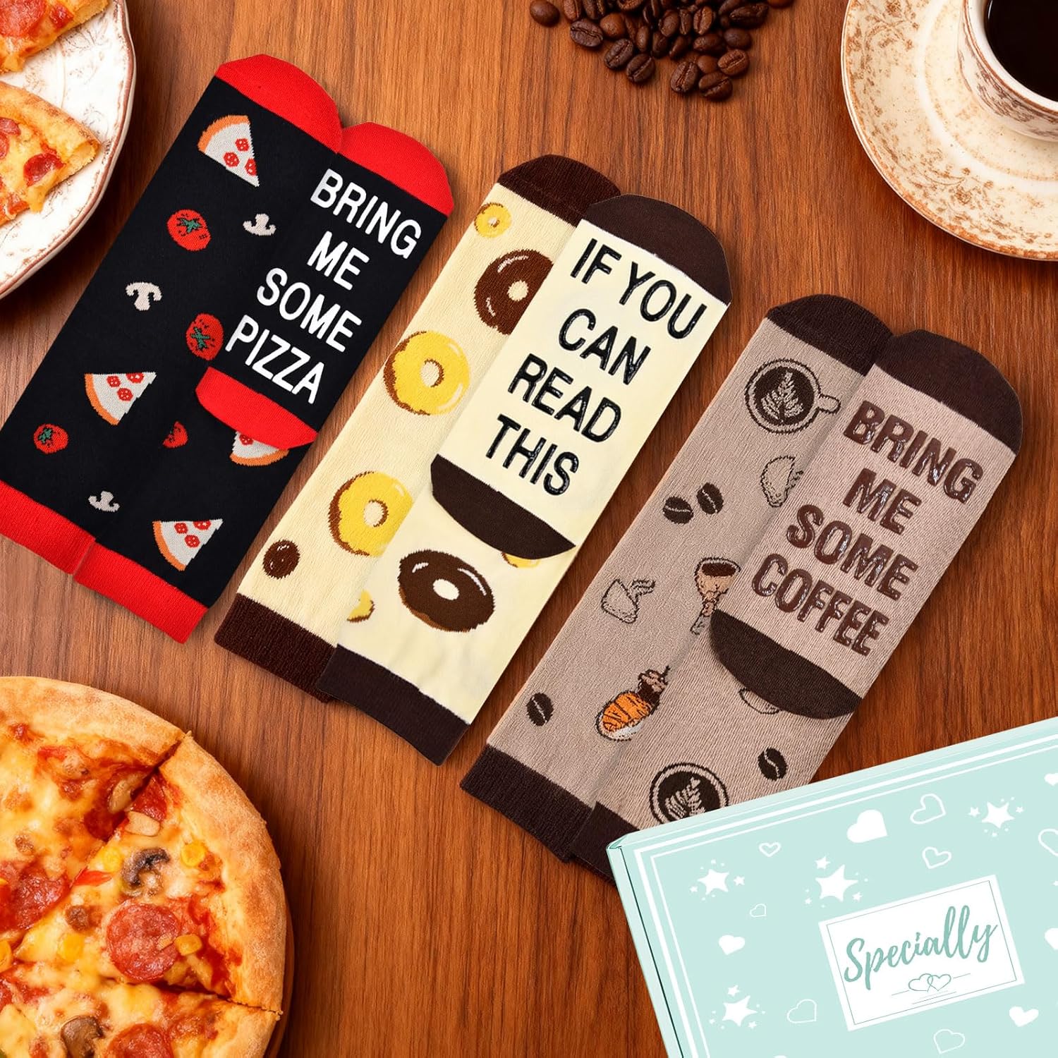 Funny Food Socks for Man and Woman,6 Pcs Food Lovers Fun Cozy Crazy Novelty Fashion Cotton Socks - Image 3