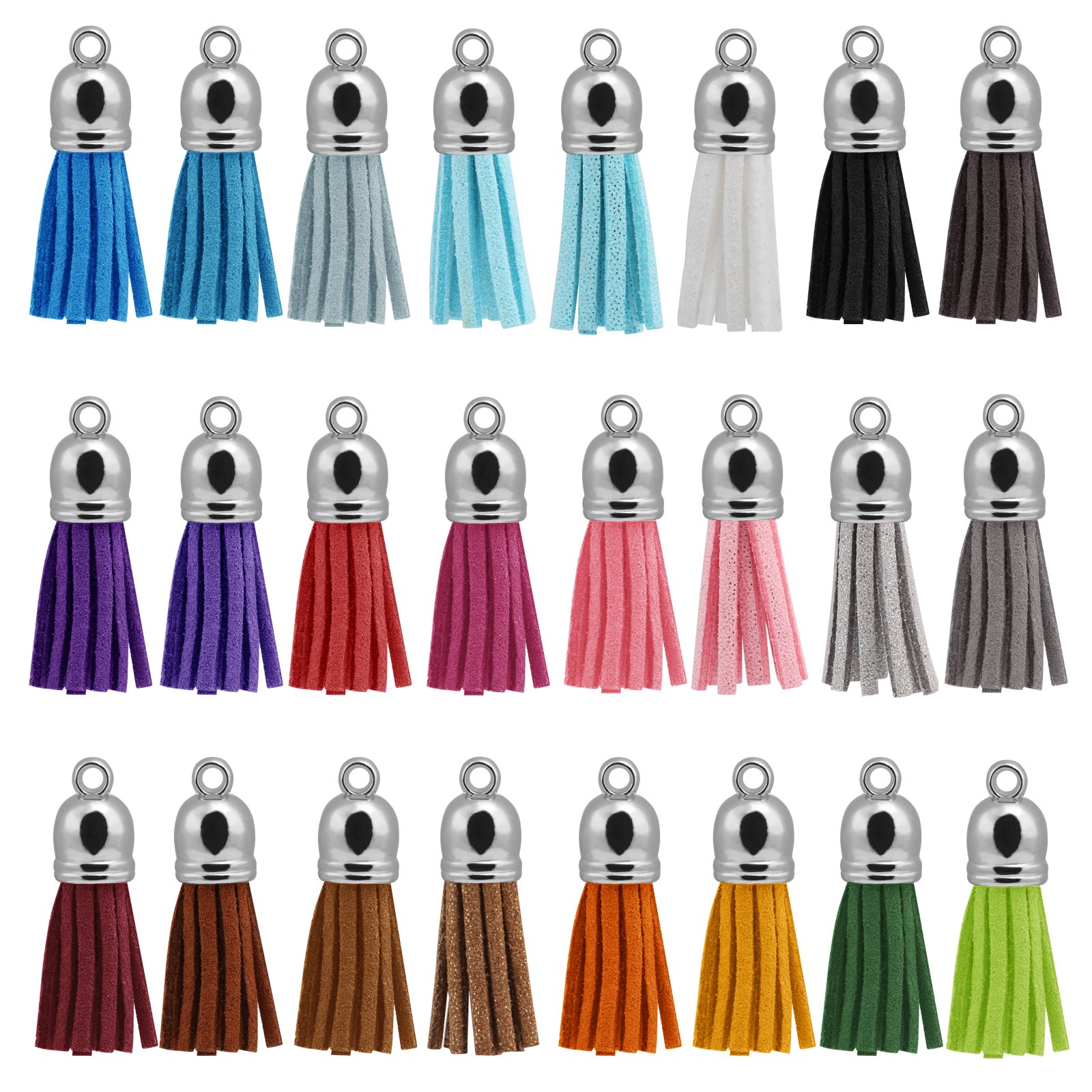 200 PCS Glands Pendentifs En Cuir - 6 Styles Variés Mini Tassels Pour Porte-clés, Bijoux Et Décoration DIY