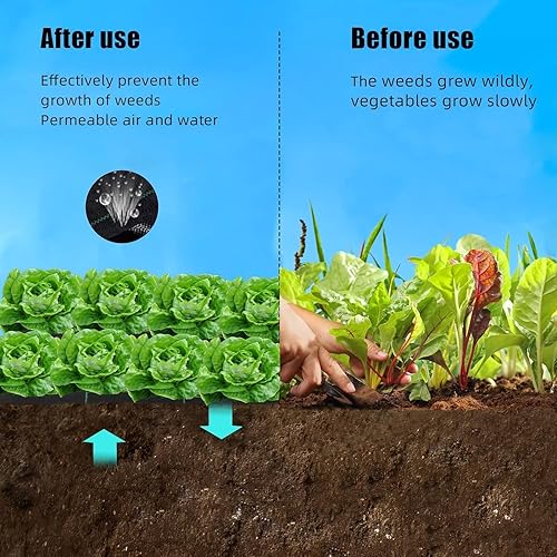 Miniatura 3 de Tela de barrera de malezas prémium de 6 x 300 pies, 3.2 oz resistente, tela de control de malezas, alta permeabilidad, buena para cama de flores,