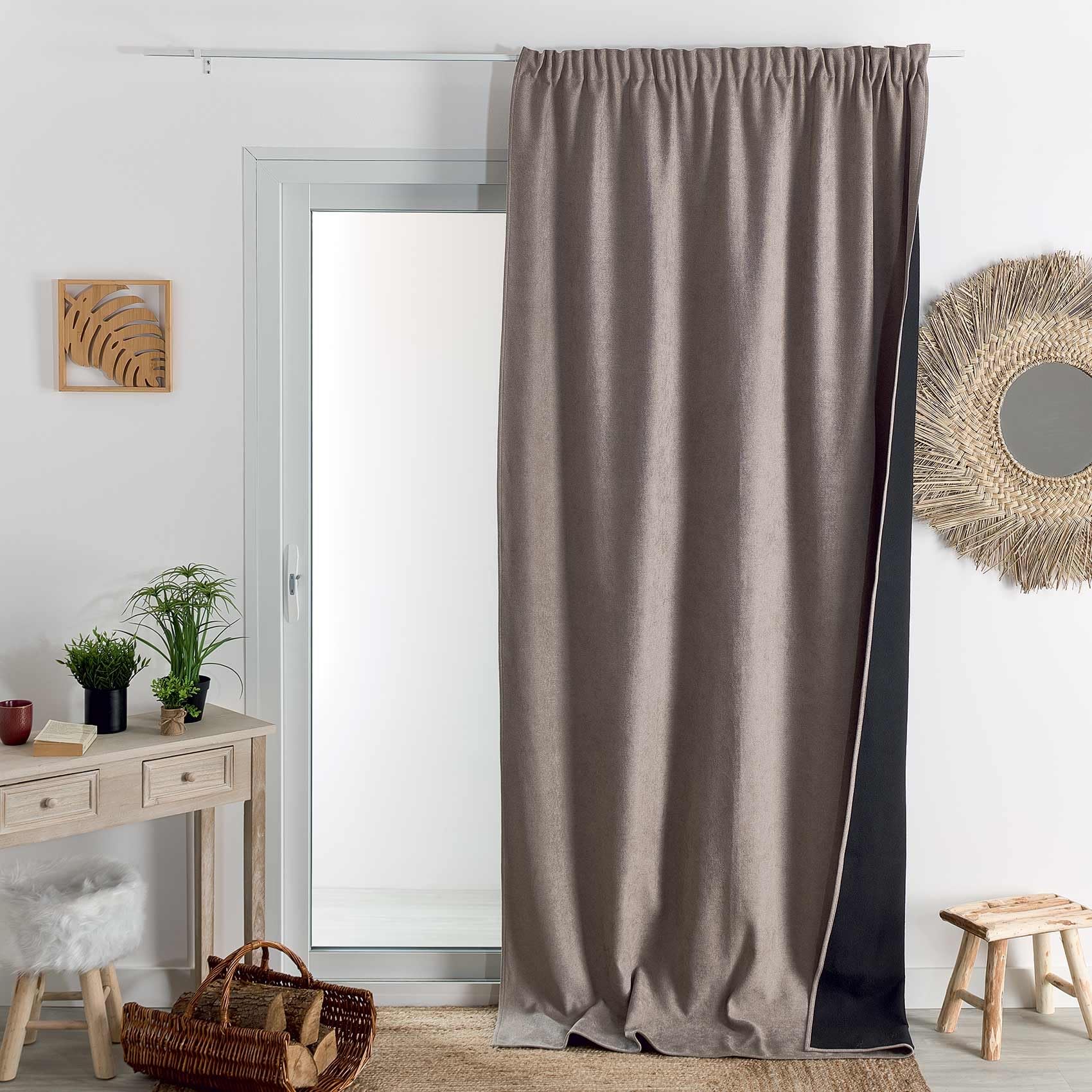 HomeMaison.com Insulated Curtain – Thermal Curtain – Blackout Curtain – Linen Curtain – 140 x 260 cm
