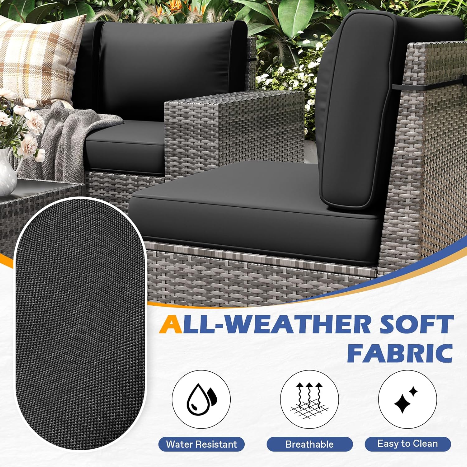 All-Weather Soft Fabric Cushion Detail