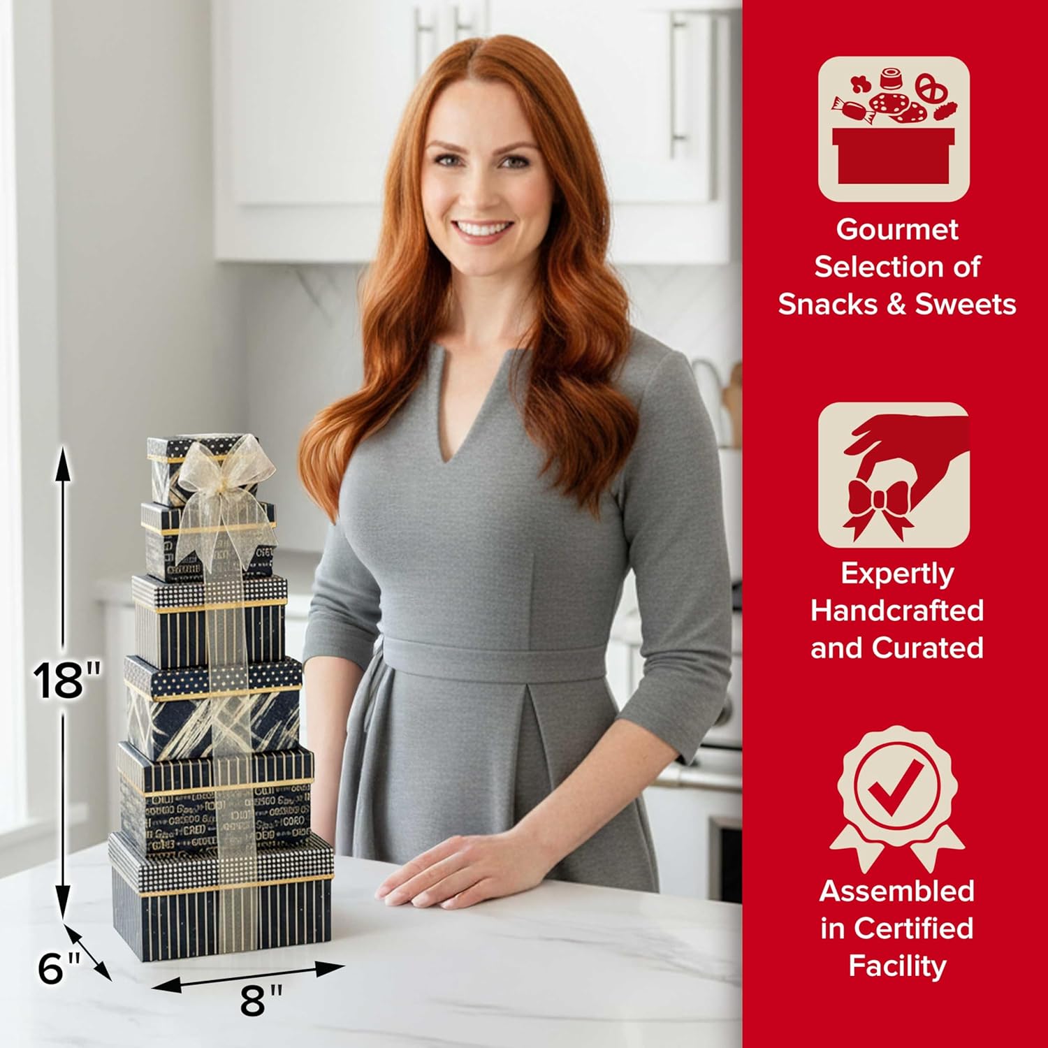 Broadway Basketeers Food Gift Basket Tower Snack Gifts for Women, Men, Families, College, Delivery for Holidays, Appreciation, Thank You, Corporate, Get Well Soon Care Package