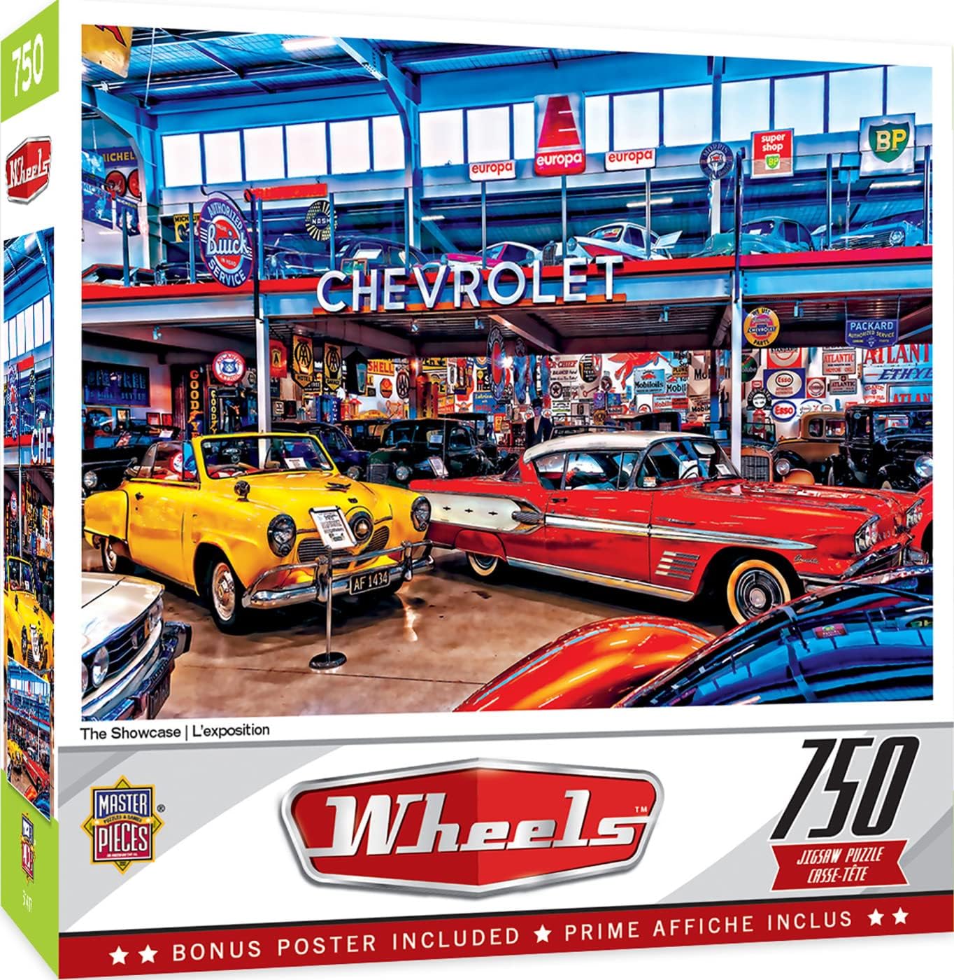 MasterPieces 750 Piece Jigsaw Puzzle, Gas Grit & Glory, 18"x24", Bold Graphics, Educational Puzzle, Automotive Theme, for Adults & Families