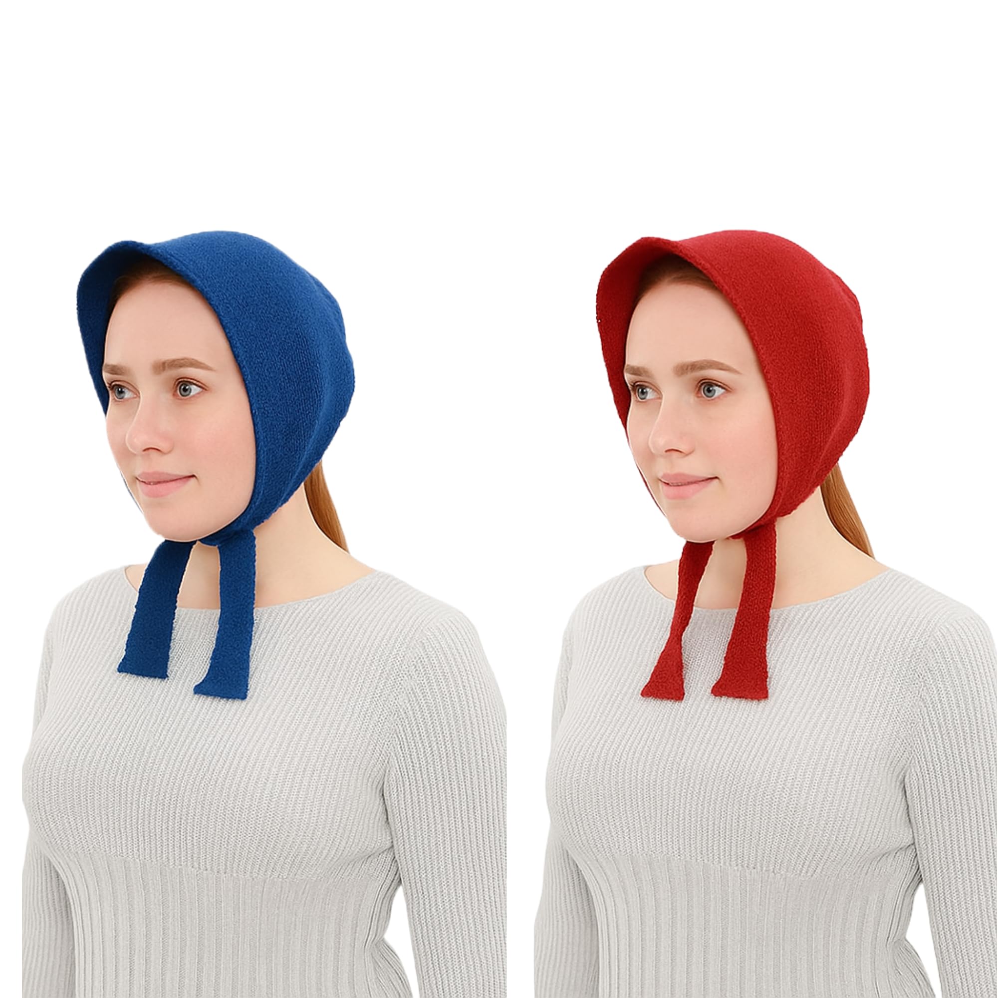 Women's Winter Wear Woolen Muffler (Color - Red and Navy Blue & Design Varies) - Plain Maternity Muffler (Pack of 2) (Size 9 * 22 Inches)-image-31