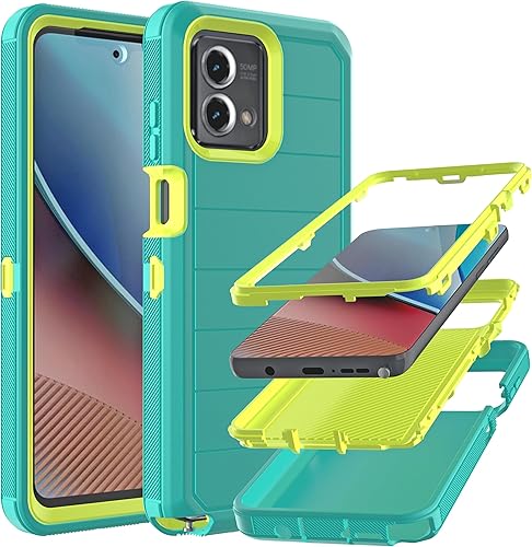 Funda para Moto G Stylus 5G 2023 (sin protector de pantalla) con funda duradera de 3 capas a prueba de caídas, a prueba de golpes, funda de goma