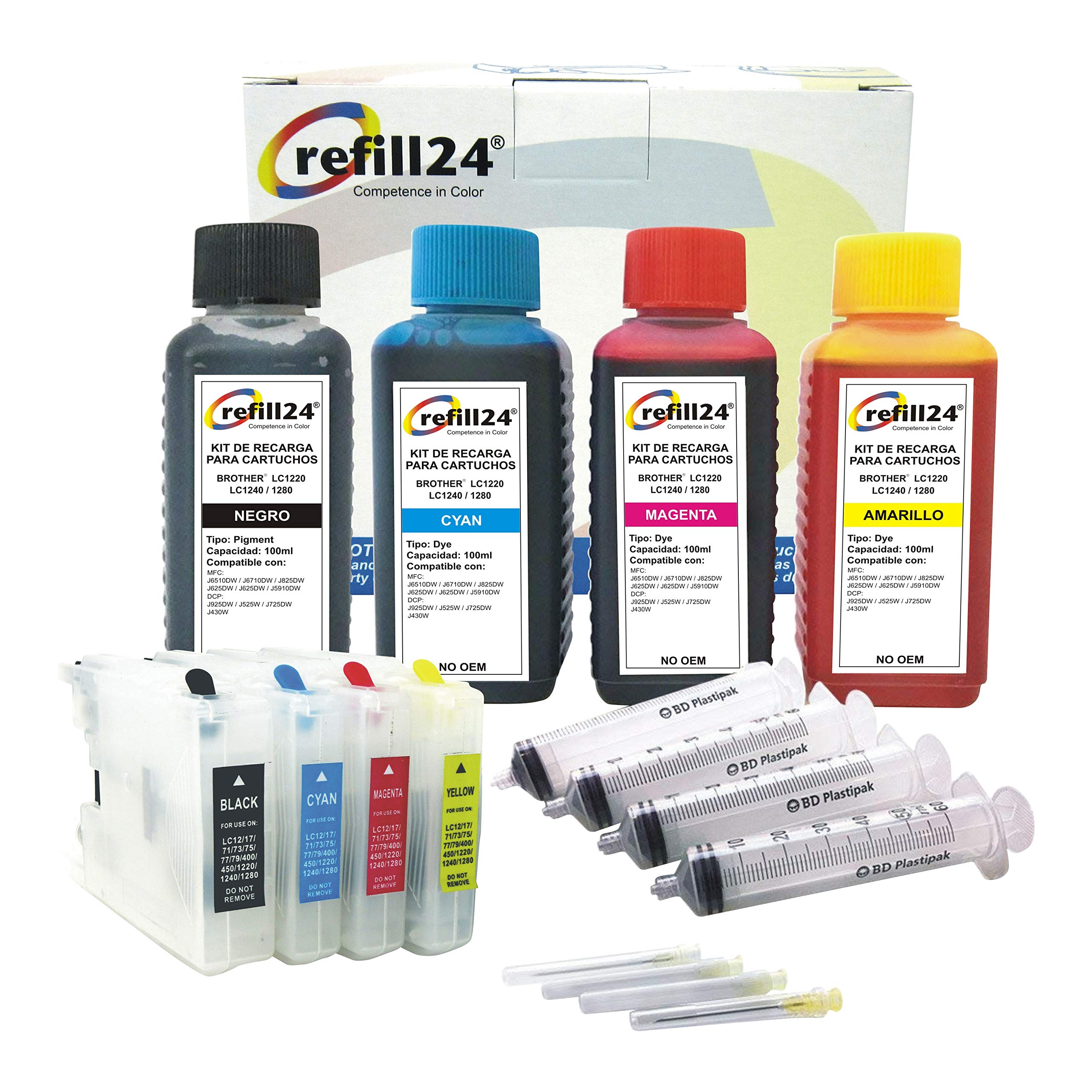 32 Cartouches D'encre Compatibles Brother - Pack (8BK+8C+8M+8Y) LC1220/40/80