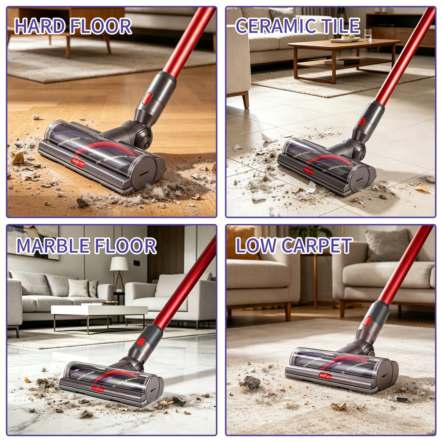 Cepillo para Dyson V7 V8 V10 V11 V15 Gen 5,Cabezal de Turbina High Torque | Cabezal de Cepillo para Alfombras de Pelo Corto y Suelos Duros