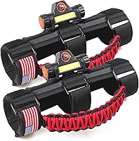 Vista 12 de Asas de agarre para barra estabilizadora con luz de techo para 1945-2025 Jeep Wrangler CJ YJ TJ JK JL Gladiator JT UTV Polaris RZR 2.0”-4.0” jaula