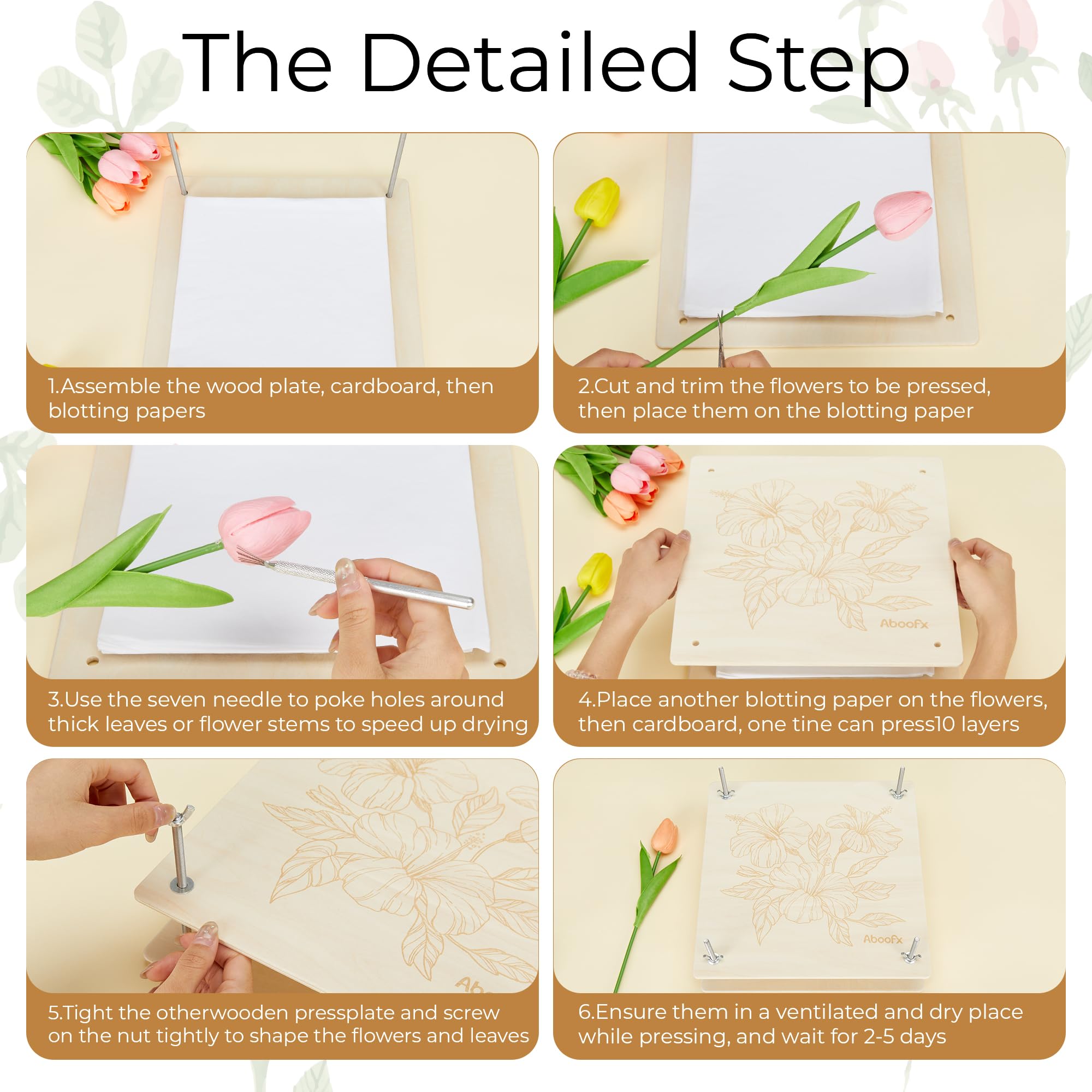 Prensa de flores grande para adultos y niños, 11x11 pulgadas (28x28cm), kit de prensado de flores de madera de 10 capas con bolsa de almacenamiento, kit de prensa de madera DIY, regalo para amantes de