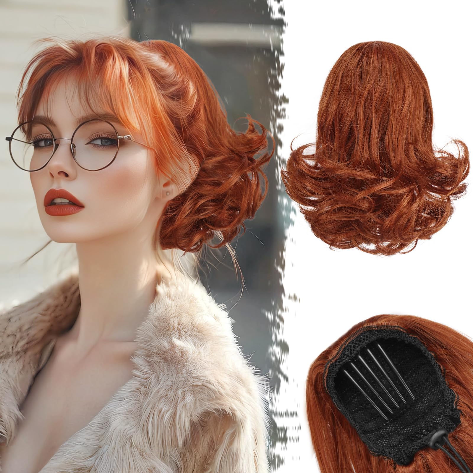 BARSDAR Copper Red Ponytail Extension