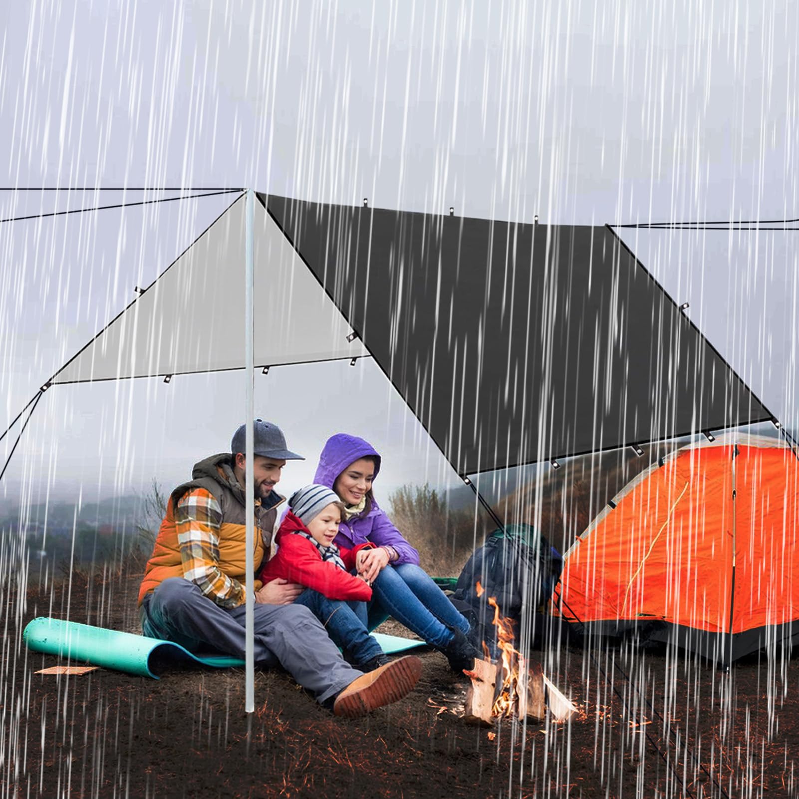 Telone Da Campeggio Copertura Viaggio | Telo Leggero Resistente alle Intemperie per Escursionismo, Sopravvivenza, Picnic e Attività Outdoor