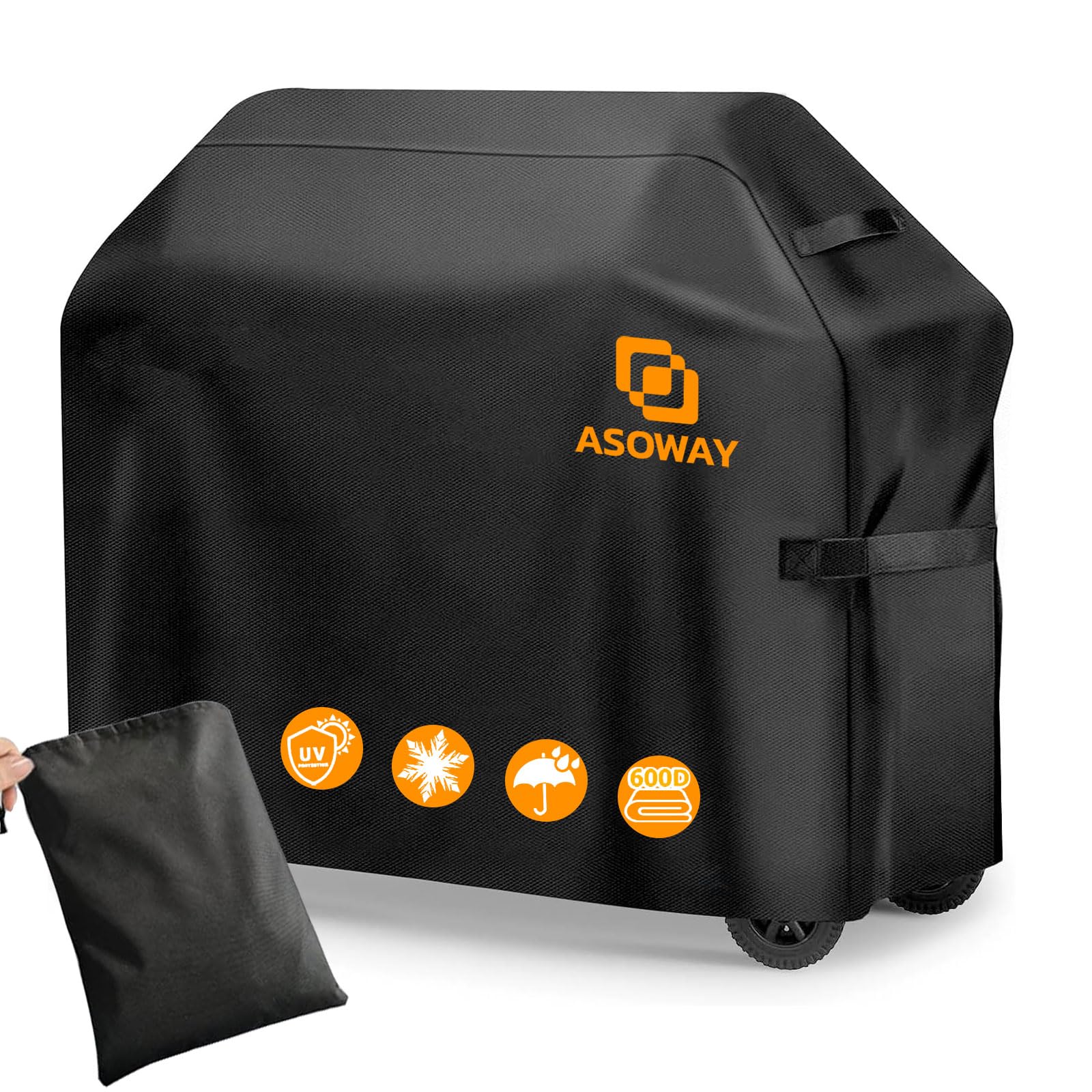 Copertura Barbecue da Esterno, Tessuto Oxford 600D Resistente Telo Impermeabile, Copri Barbecue da Esterno per BBQ Grill, Anti UV Pioggia Polvere Sole (147X61x122cm)