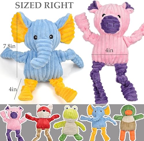 Miniatura 2 de Paquete de 5 Juguetes Resistentes para Perros Rellenos Chirriantes Surtido de Juguetes de Peluche de Animales para Perros Paquete de Valor Juguetes
