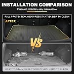 AOMSAZTO Tapis de sol & Compatible avec Volkswagen Tiguan 2018-2024 Tous les temps TPE Kit complet de tapis de coffre de voiture noir