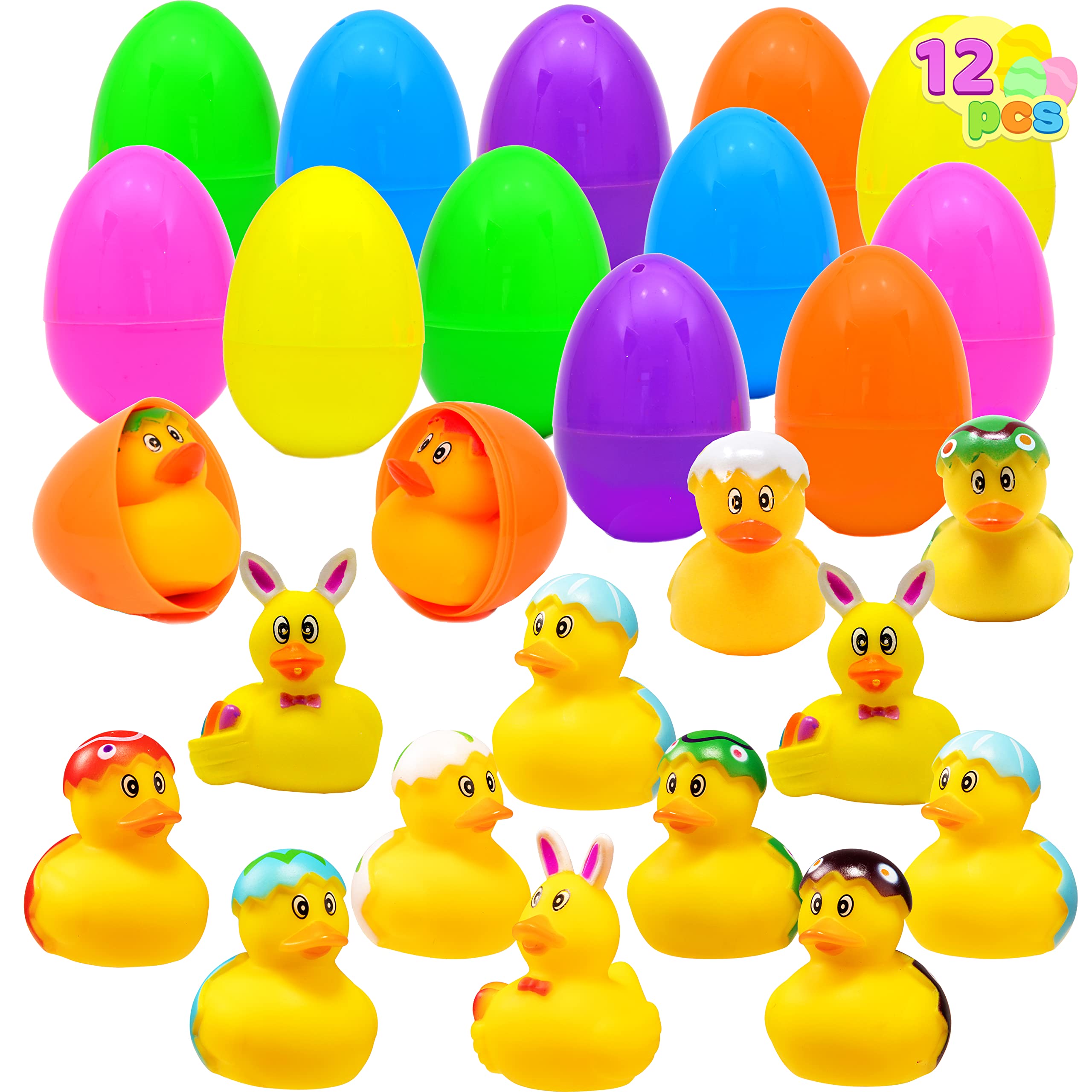 JOYIN 6 Uova Di Pasqua Jumbo Pre-riempite Con Giocattoli Dinosauro Che Si Illuminano Nel Bagnetto, Per Caccia Alle Uova E Cestini Pasquali