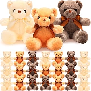 HyDren 24 Pcs Operation Christmas Bear Stuffed Animal Plush Gift Bulk 12 Inches Soft Toys for Kids Christmas Charity Donation, Holiday Party Favors & Classroom Gifts(Colorful)