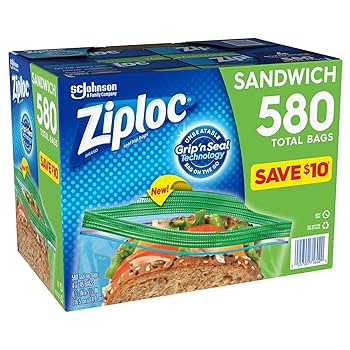 Amazon.co.jp: Ziplocジップロックサンドイッチバッグ（16.5