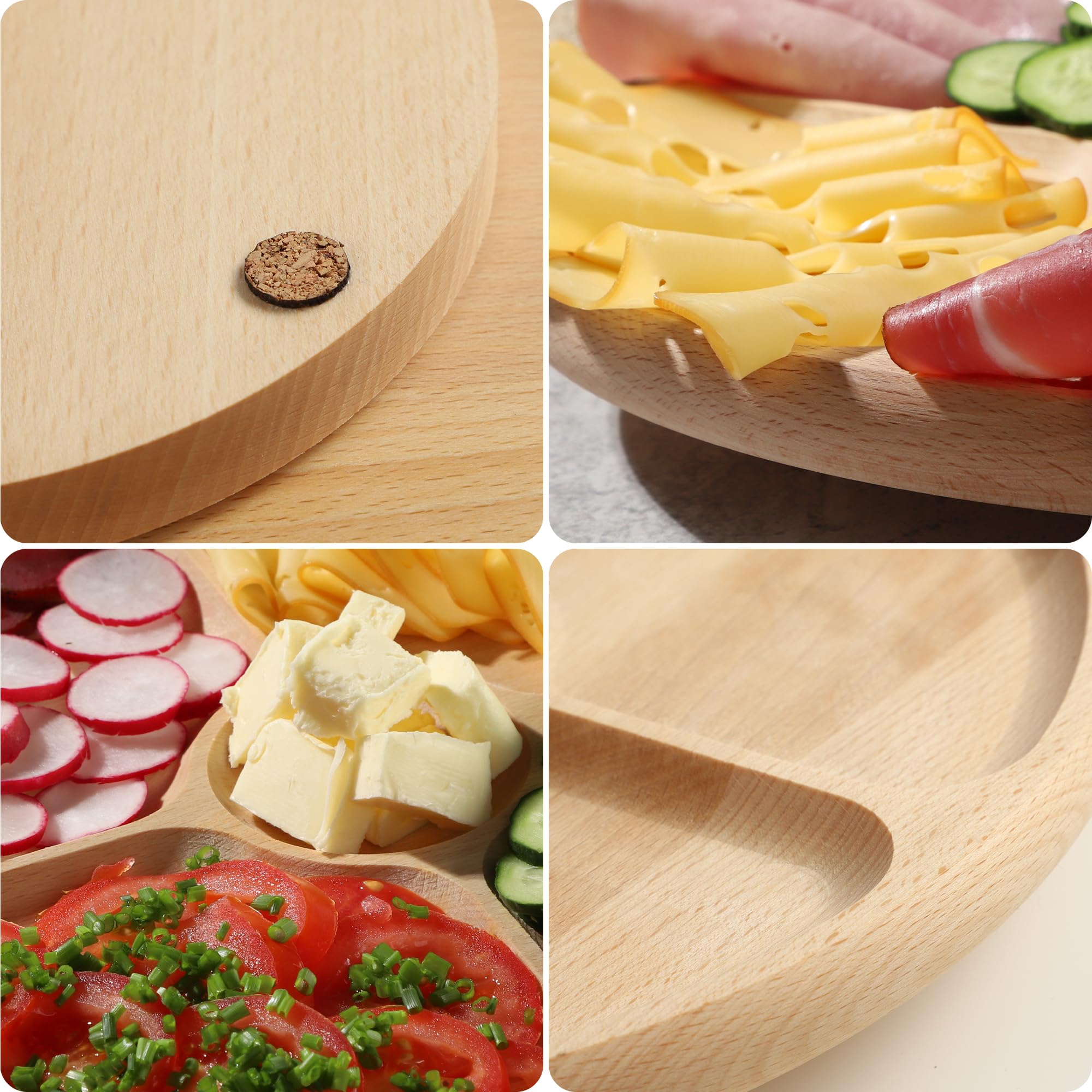 Grand Plateau Tournant En Bois De 120 Cm,Table De Salle à Manger Ronde,Plateau Rotatif De 100 Cm,Plateau De Service Robuste,Plateau Pivotant En Bois,Plaque Rotative De Table (Couleur:Couleur