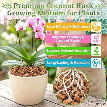 Riare Organic Coco Coir Chips for Plants Coconut Husk Substrate 4Pcs, 4.4lb