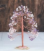 Vista 146 de Rose Quartz Gemstone Tree of LifeNatural Reiki Crystals Gemstone Chakra Tree for Positive Energy, Geode Agate Slice Base, Feng Shui Decor, Good