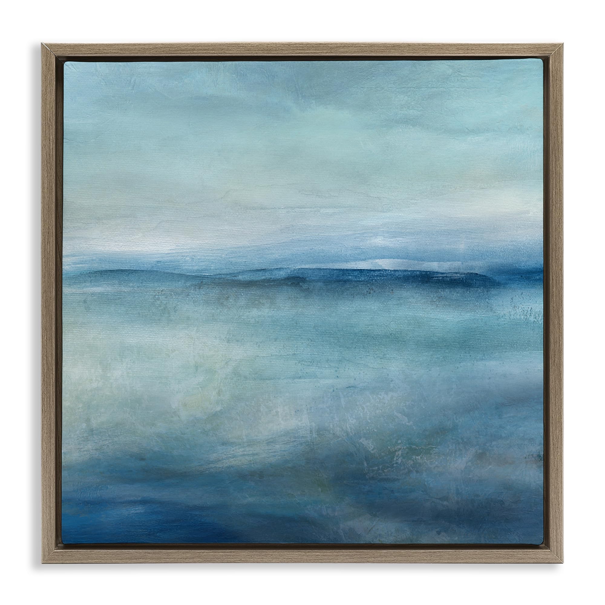 Stupell Industries Montalcino Elm (Textured) 'Misty Blue Coastal Horizon'| Floating Frame Canvas Art