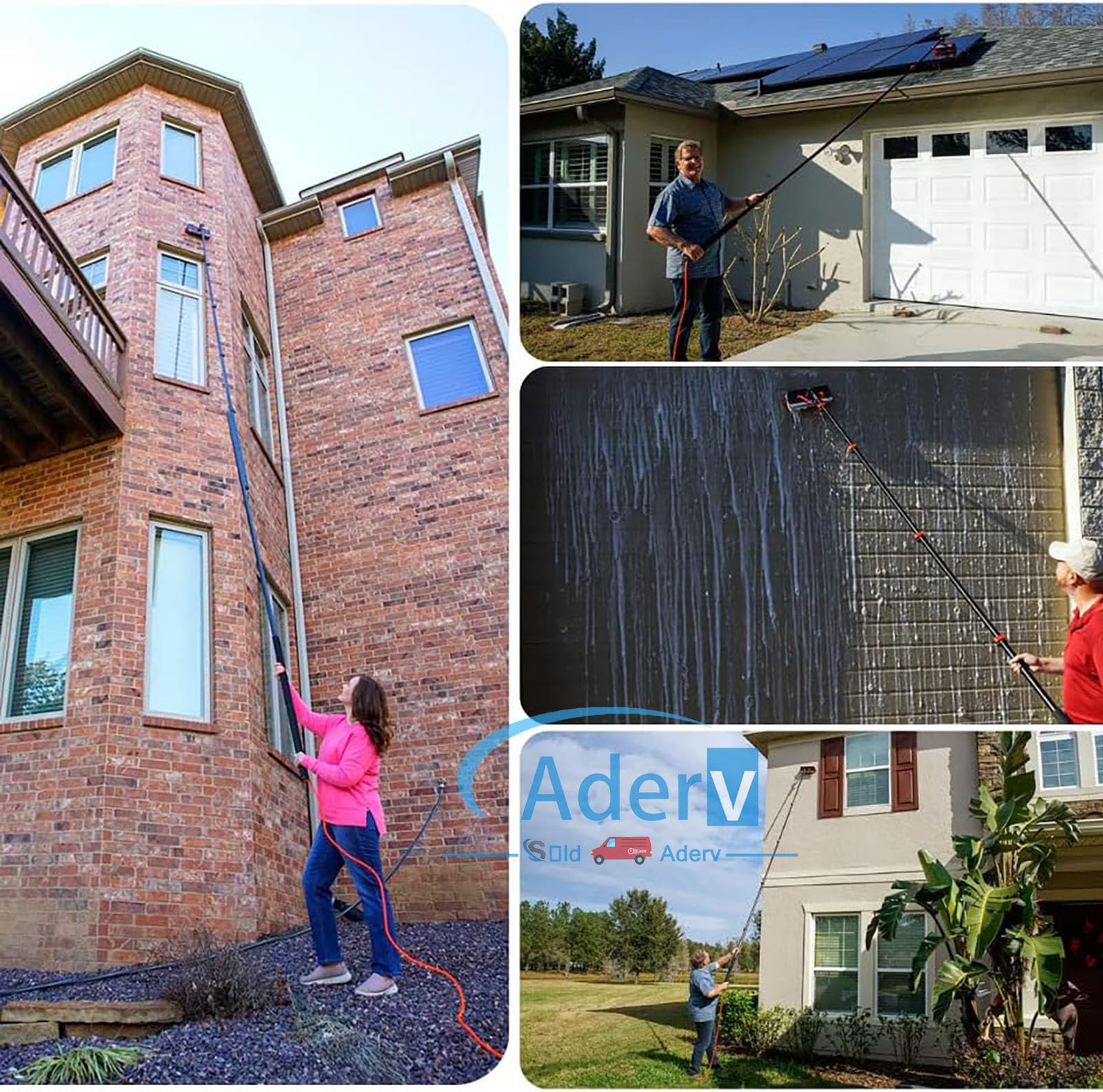 Teles - Cepillo de techo con kit de limpieza de paneles solares, perfecto para exteriores y exteriores, herramienta eficiente de mantenimiento de paneles solares para propietarios de viviendas