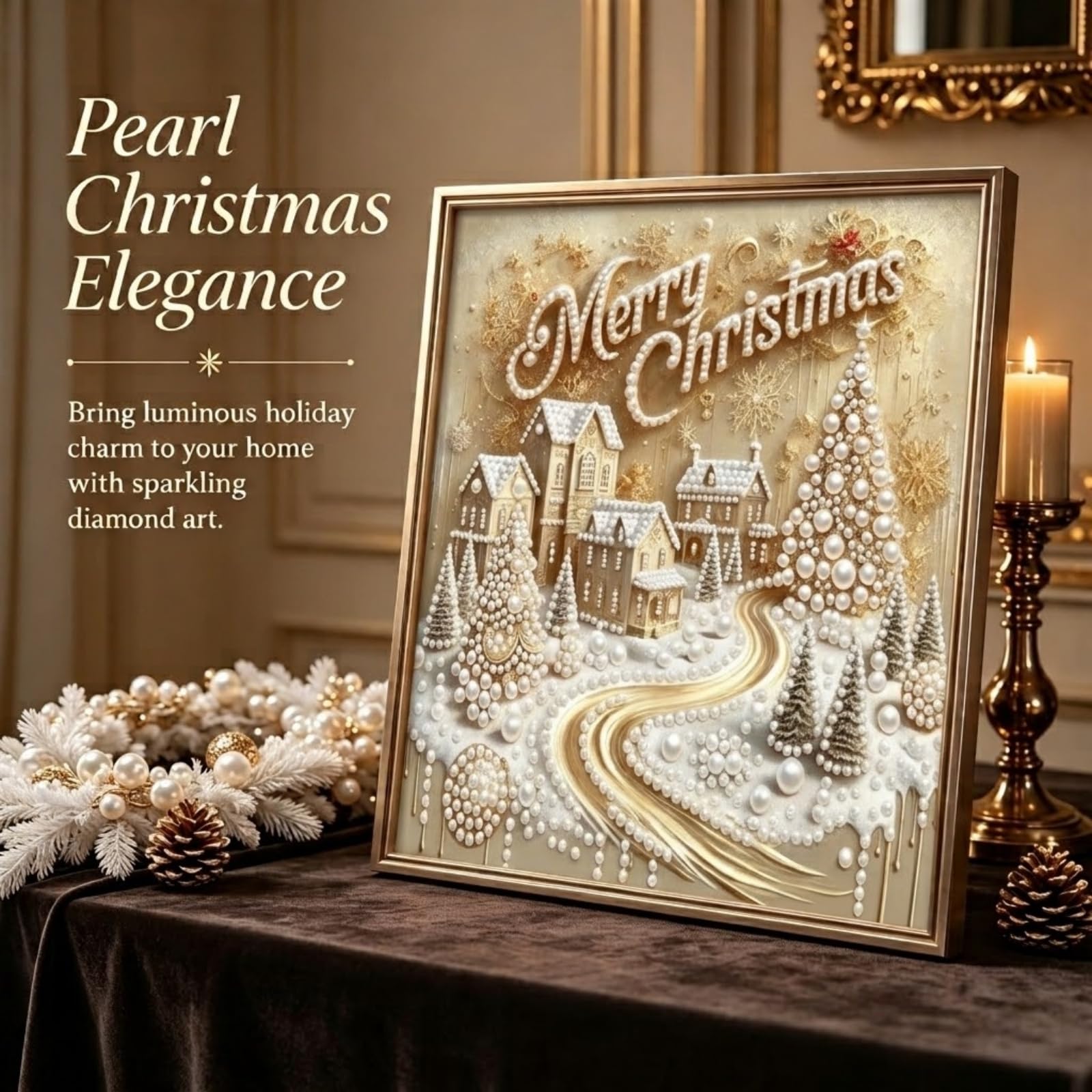 5D Diamond Art Kits - Merry Christmas Pearl -6