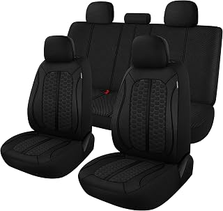 Breathable Premium Car Seat Covers Full Set,3D Air-Mesh Seat Covers for Cars,Comfortable Safety Airbag Compatible,Universal for Most Cars Sedan Truck SUV(Black)