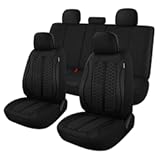 Breathable Premium Car Seat Covers Full Set，3D Air-Mesh Seat Covers for Cars，Comfortable Safety Airbag Compatible，Universal for Most Cars Sedan Truck SUV&lpar;Black&rpar;