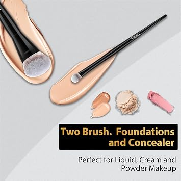 Start Makers Foundation Brush Set, Soft Dense Synthetic Kabuki Foundation Brushes & Concealer Brush for Liquid, Cream, Powder, 2PCS Vegan Make Up Brush Flawless Makeup Application