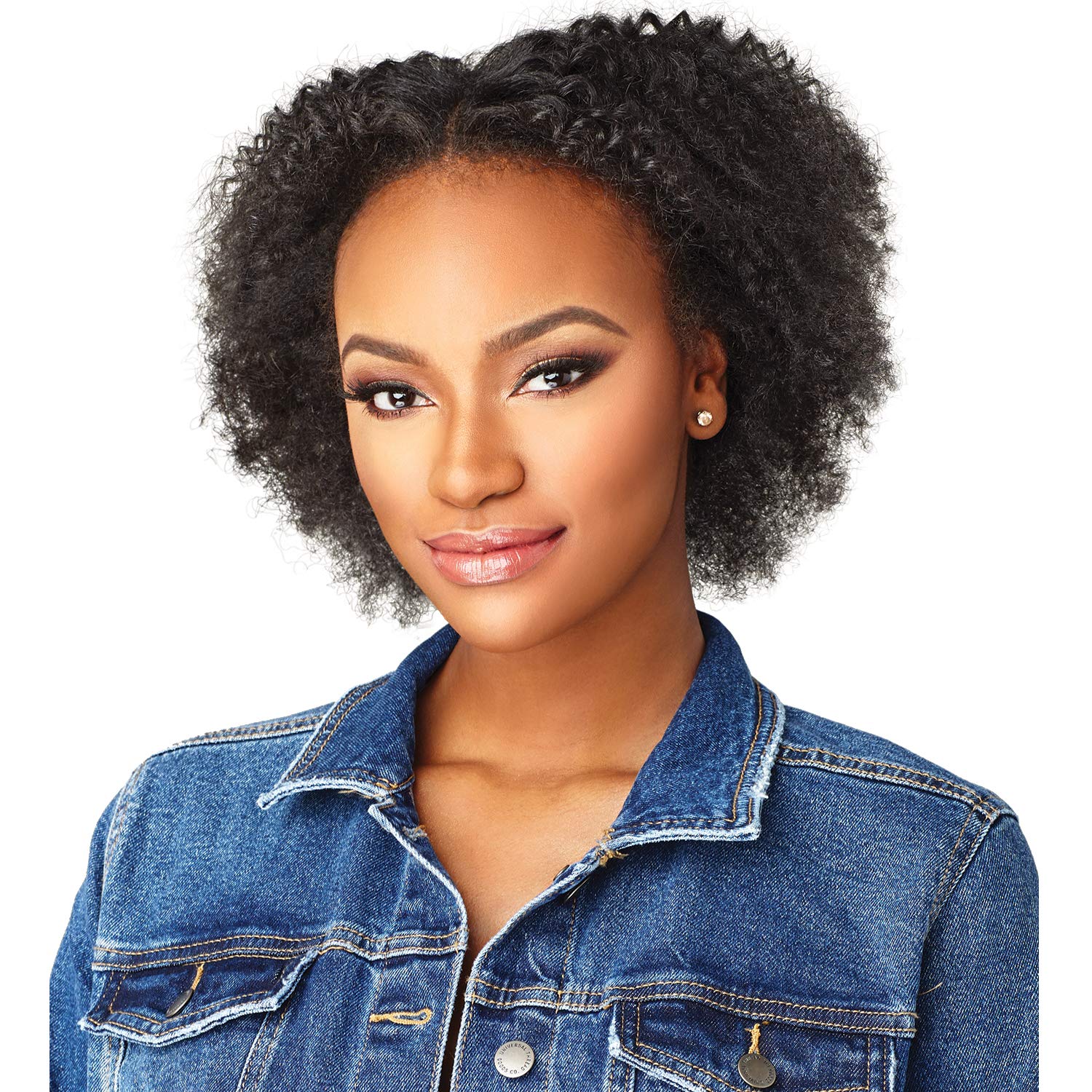 Sensationnel Human Hair Clip On Weave Curls Kinks & Co 4C Clique (18", NATURAL BLACK)