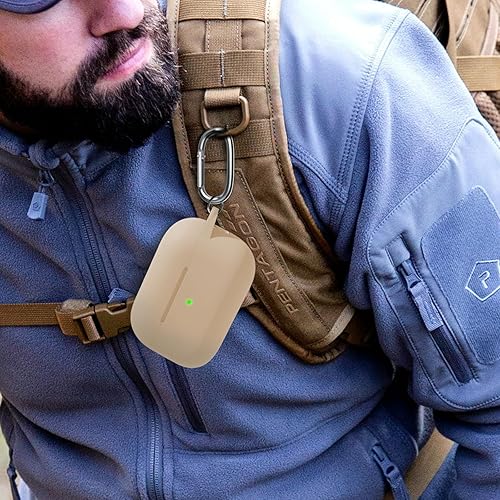 Vista 46 de Funda compatible con AirPods de tercera generación, accesorios de protección de silicona con llavero y kit de limpiador para mujeres y hombres, LED