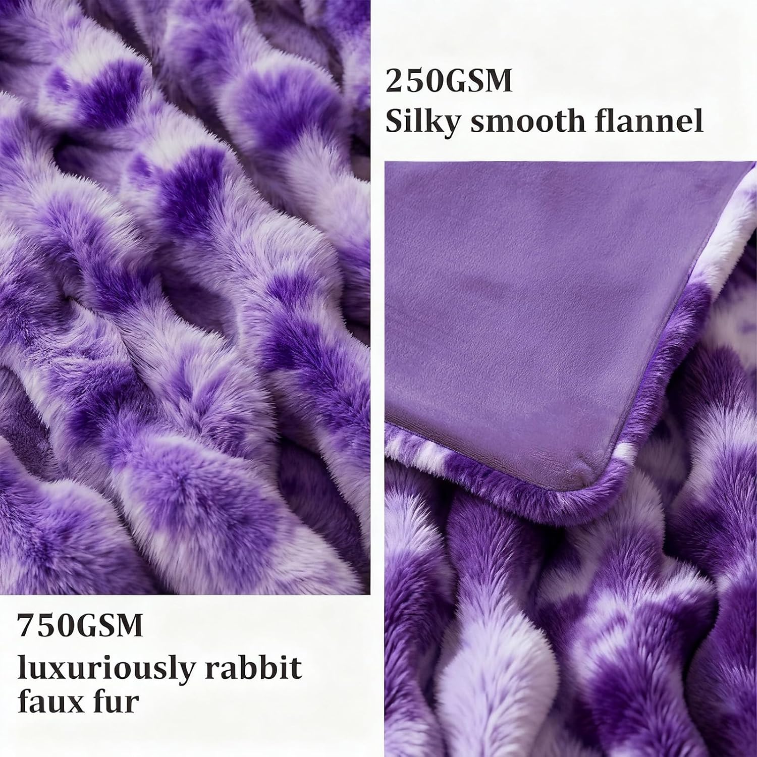 Faux Fur Throw Blanket for Couch, 1000 GSM Cozy Fuzzy Fluffy Soft Plush Thick Bubble Sherpa Blanket for Sofa Bedroom Living Room, Mothers Day Birthday Gifts for Women Home Decor - Image 5