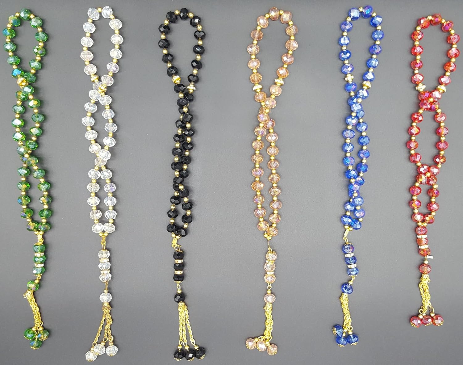 LOT Big Tasbih Prayer 33ct Worry Beads Misbaha Islamic Gift Ramadan Gift Eid Gift Allah Rosary Bulk Islamic Crystal Prayer Beads Islamic Gifts 123 (60)