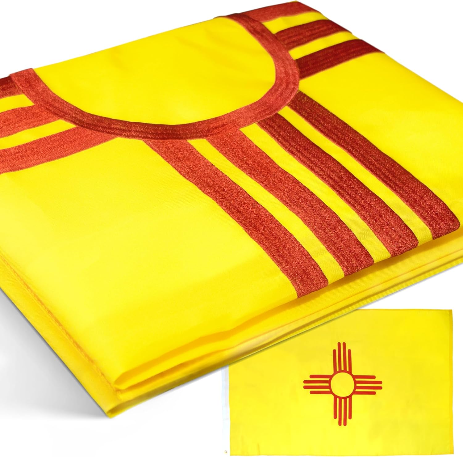 Anley Rip-Proof Double Sided 3-Ply New Mexico State Flag 3x5 Foot - Vivid Color, Canvas Header and Wrinkle Resistant - The Strongest, Longest Lasting New Mexico NM Flags 3 X 5 Ft