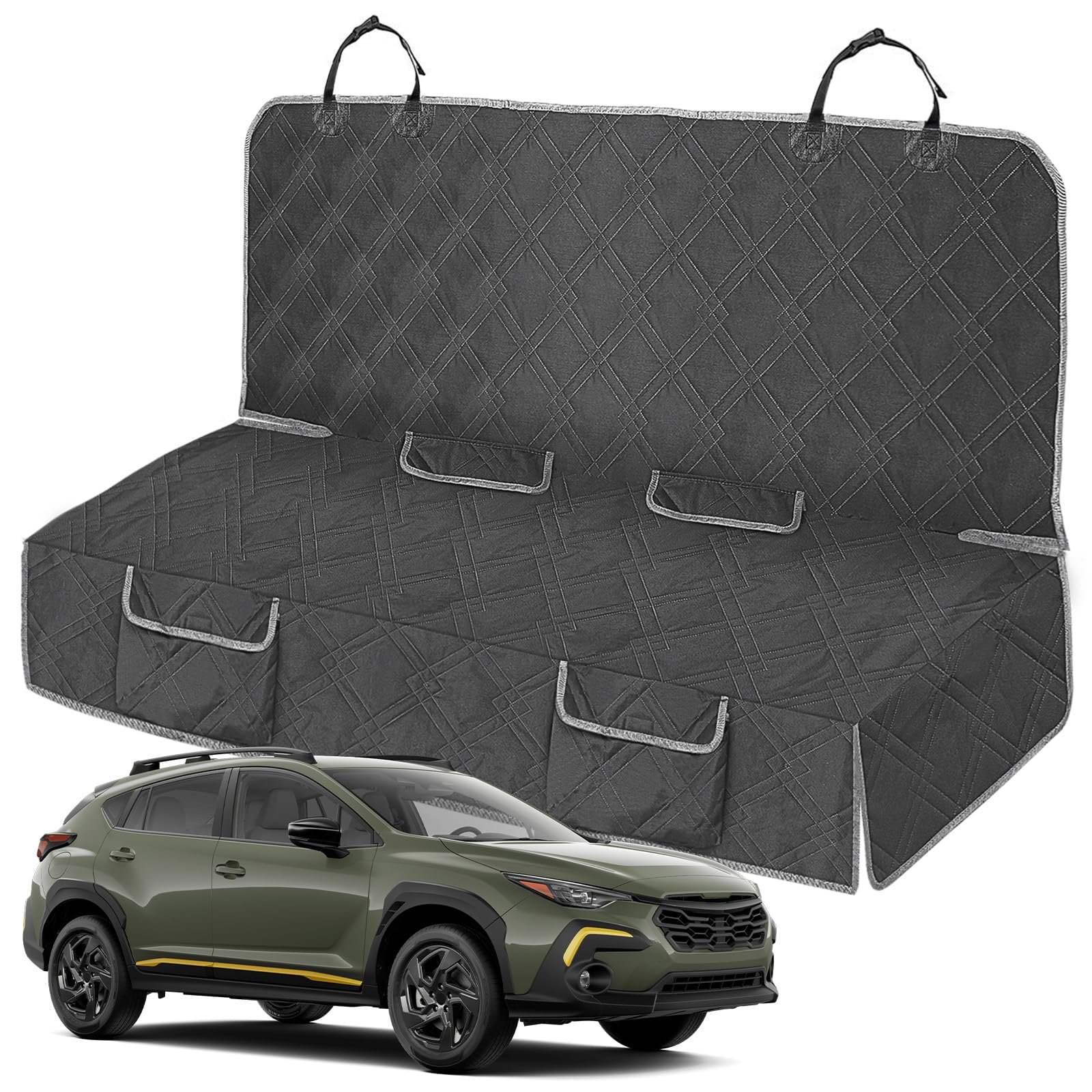 Kistrba Dog Car Seat Cover Compatible with Subaru Crosstrek 2013-2025, Waterproof Pet Bench Seat Cover for Back Seat, 600D Heavy Duty Scratch Proof