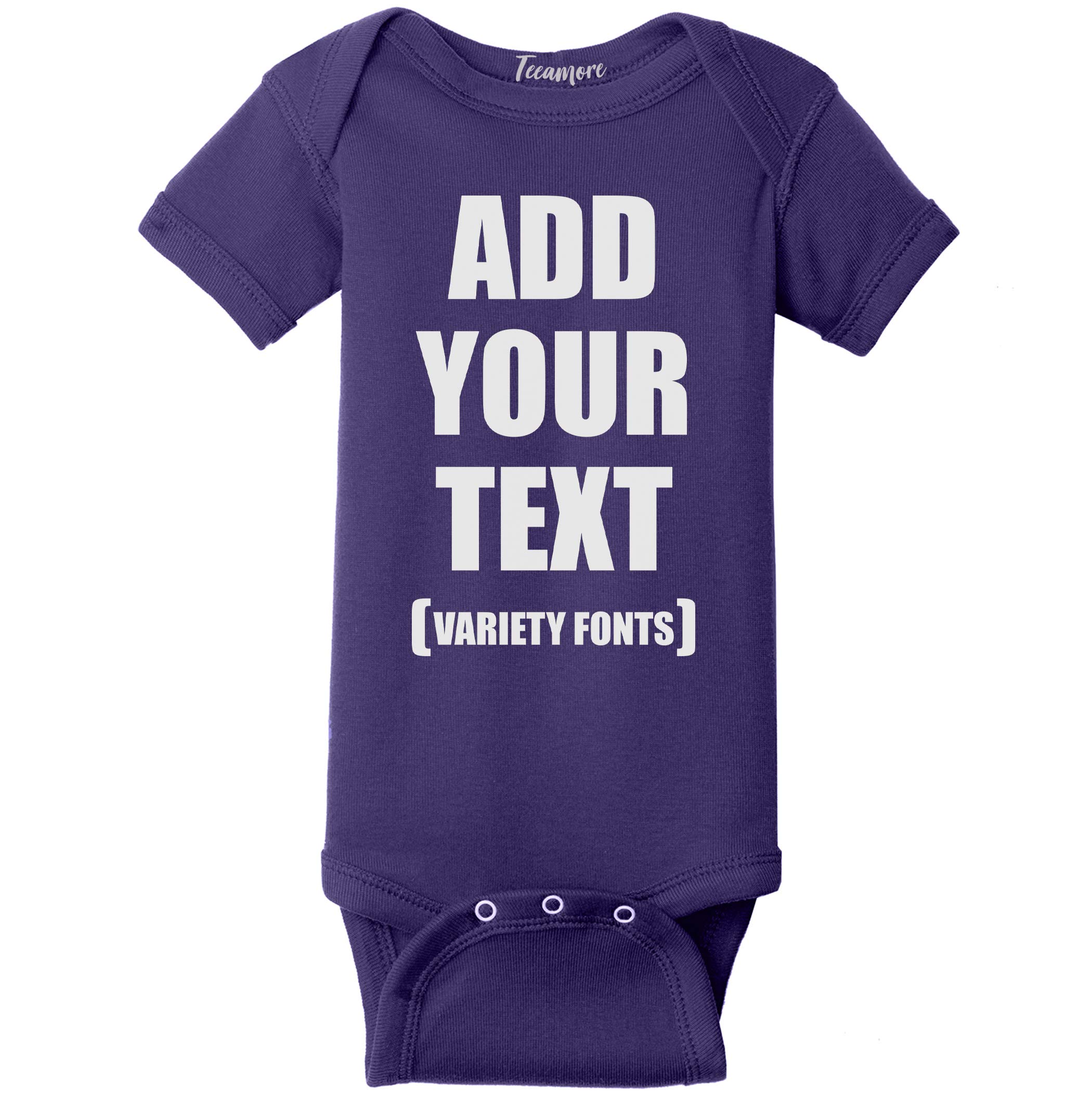 TEEAMORE Custom Baby Bodysuits Add Your Text For Baby Girl Boy Personalized Bodysuit