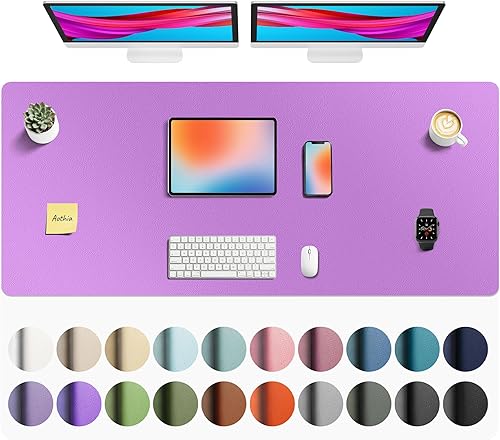 Miniatura 171 de Aothia - Protector de escritorio de cuero sintético, base para mouse, superficie antideslizante e impermeable para escribir y para laptop, para