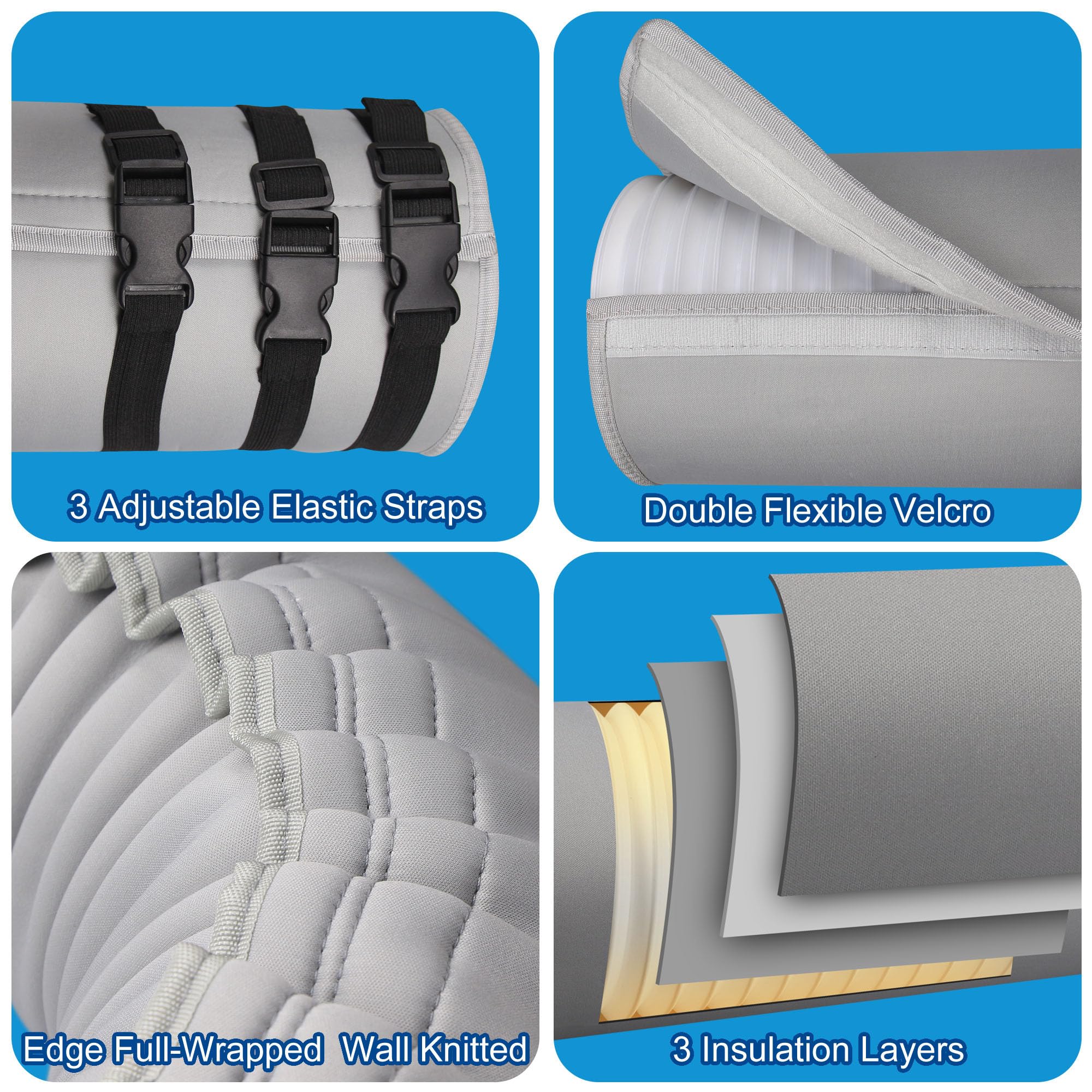 Funda aislante de manguera de CA portátil, funda de manguera de aire acondicionado portátil, se adapta a manguera de escape de 5 y 5.9 pulgadas de diámetro, mangueras aisladas, cubierta de ventilación 4