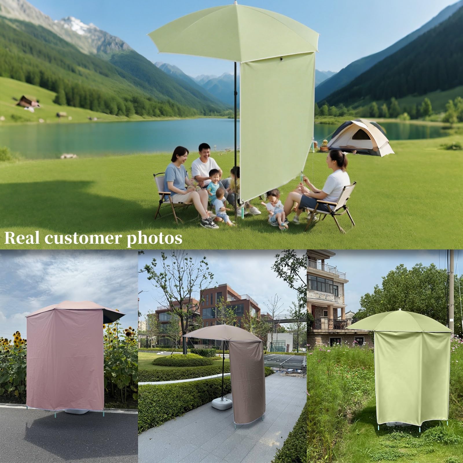 Parasol ogrodowy z powłoką blokującą promieniowanie UV, składany parasol zewnętrzny 190 cm, na kemping, grill, balkon, plażę