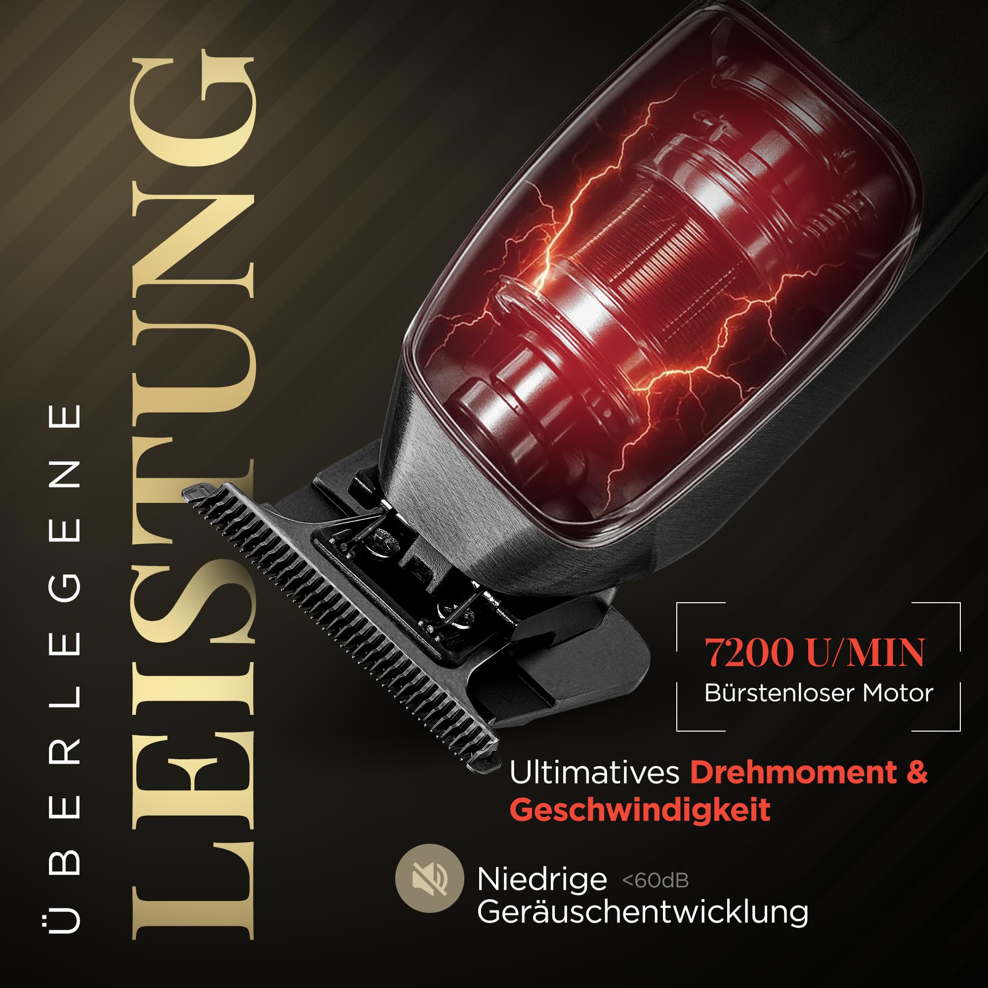 Fagaci Profi Zero Gap Haartrimmer Herren, 5-Fach längere Schärfe Konturen Haarschneidemaschine 0 mm, Haarschneider Herren Akku Mit Bürstenloser Motor, Detailer Haar Trimmer & Konturenschneider