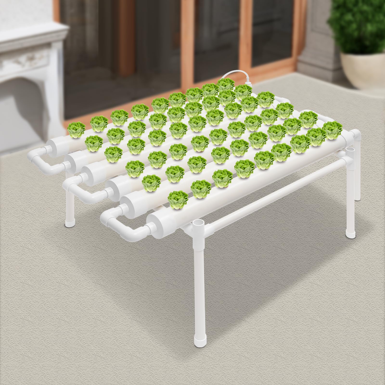 Sistema de cultivo hidropónico con 54 agujeros para plantar, sistema hidropónico para interiores, juego de jardín para denhaus jardín