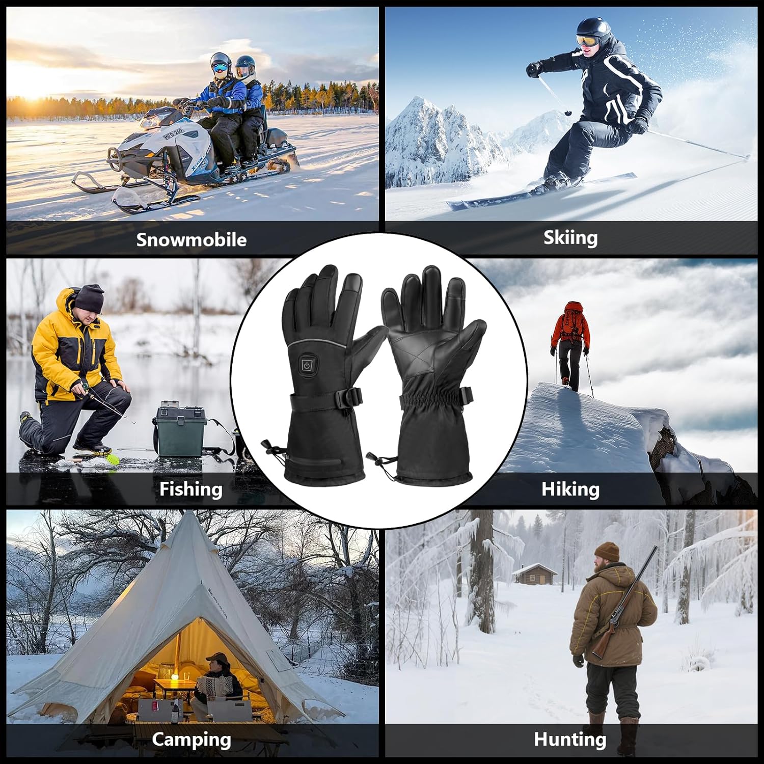 Heated Gloves 5V 6000mAh for Men Women- Rechargeable Heated Gloves with Finger & Handback Warming, Waterproof Thermal Electric Heating Gloves for Sports Cycling,Hiking,Hunting, Outdoor Work - Image 6